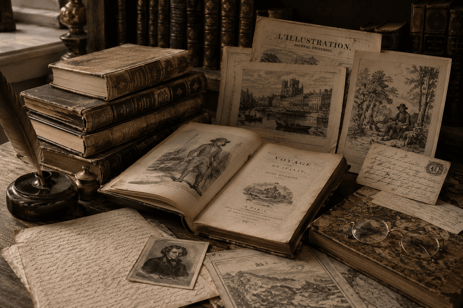 Gravures de vues régionales, voyages pittoresques et reliures anciennes — Librairie Valleriaux